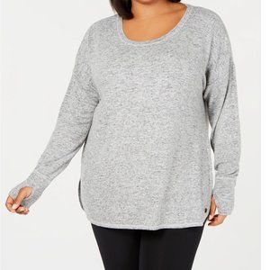 Ideology Sweater Gray Soft Rounded Hem Size 3X PLUS NWT $44